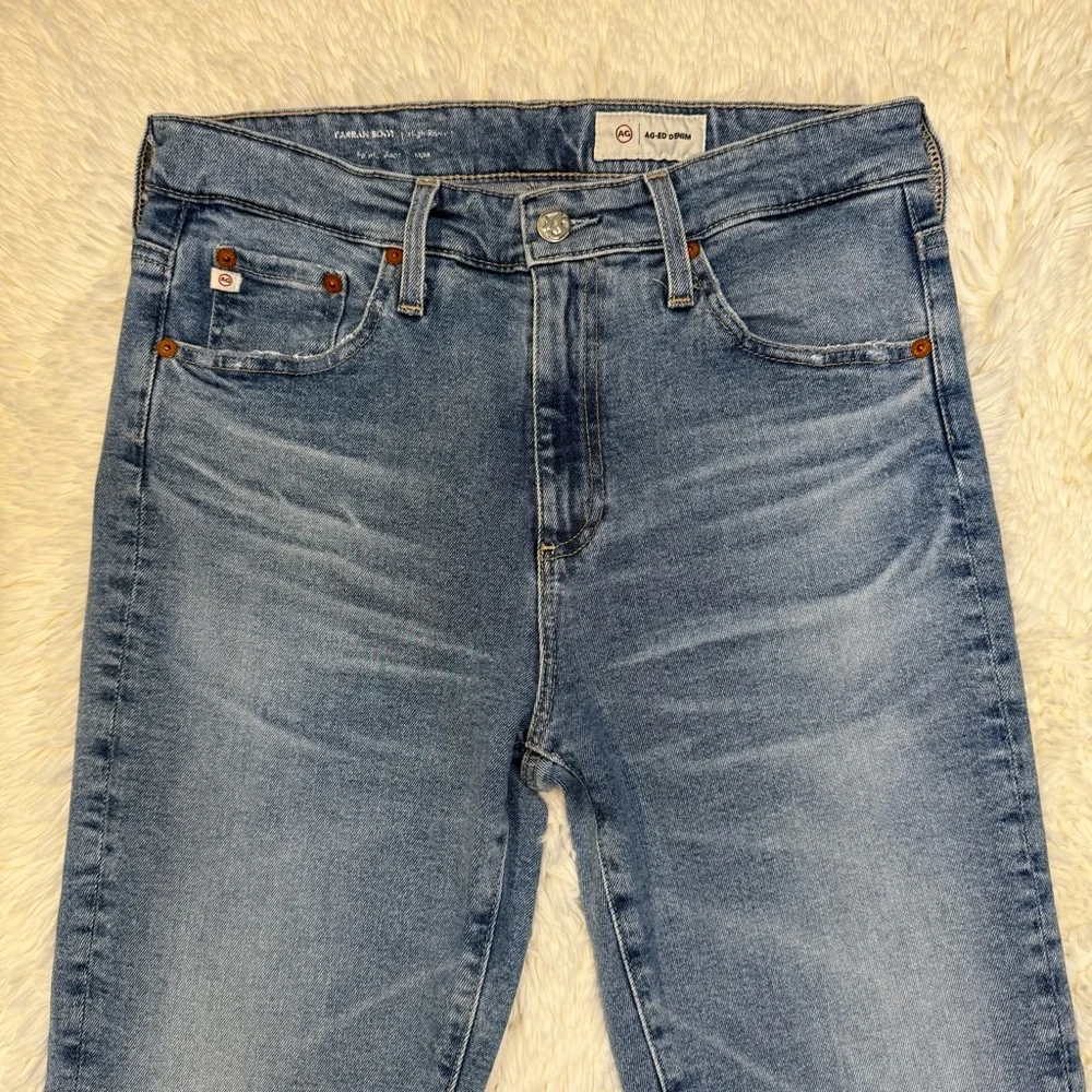 AG Adriano Goldschmied Light Wash Bootcut Jeans w/ Raw Hem